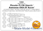 KVM72960 Mask 1/72 for Fieseler Fi.156 Storch/Antonov OKA-38 'Aist'  + wheels, Academy/Amodel/Smer/Modelist/M