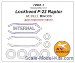 KVM72961-01 Mask 1/72 for Lockheed F-22 Raptor (Double sided) + wheels masks (Revell)