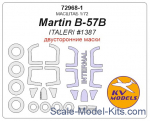 KVM72968-01 Mask 1/72 for Martin B-57B/B-57G Canberra Night Hawk (Double sided) + wheels masks (Italeri)