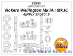 KVM72990 Mask 1/72 for Vickers Wellington Mk.IA/Mk.IC + wheels masks (Airfix)