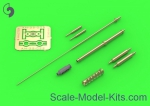 Aviation arms: AH-64 Apache - M230 Chain Gun barrel (30mm), Pitot Tubes and tail antenna (resin, PE), Master, Scale 1:48