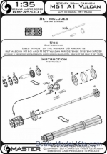 M61 A1 Vulcan - Six-barrelled rotary 20mm cannon - turned barrels with etched barrel