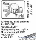 Air intake, pitot and antenna for MIG-21F (ModelSvit)