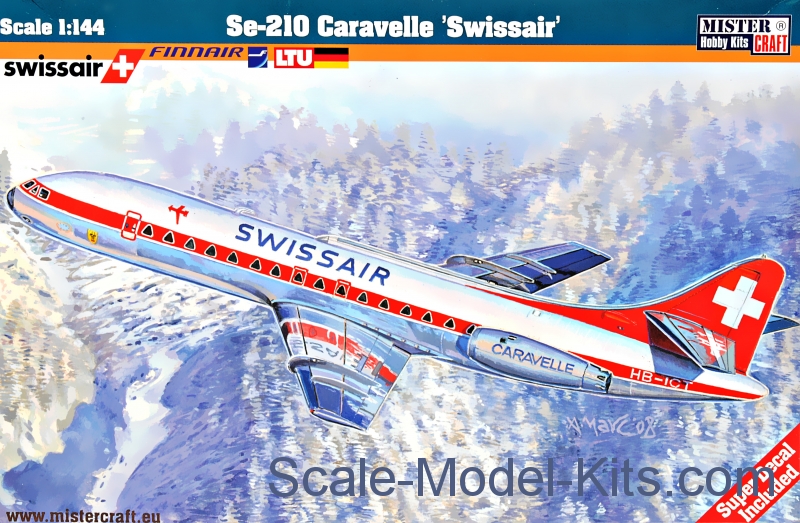 Mister Craft - Se-210 Caravelle Swissair - plastic scale model kit in 1 ...