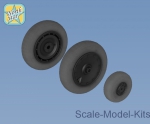 NS32033-a Wheels set for Focke-Wulf 190 A/F/G late disk with Continental late (smooth) main tire