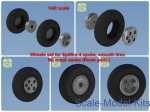 NS48051-a Spitfire wheels set (4 spoke, smooth tires, resin parts) No mask series