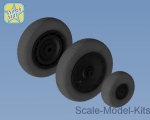 NS48103-a Wheels set for Focke-Wulf 190 A/F/G late disk with Continental late (smooth) main tire