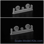 NS72133-b Wheels set for Focke-Wulf 190 A / F / G late disk with Continental late (smooth) Light series