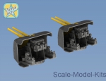 2 pcs of Royal Navy 4 inch (10.2 cm) Mark XVI guns in twin mounting