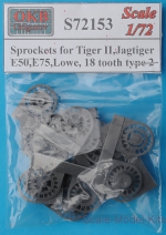 Detailing set: Sprockets for Tiger II,Jagtiger,E50,E75, Lowe, 18 tooth, type 2, OKB Grigorov, Scale 1:72