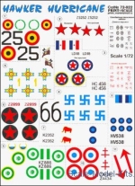 Decals / Mask: Decal for Hawker Hurricane, Print Scale, Scale 1:72