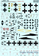 Decals / Mask: Decal for Fw 190 A-3, A-4, A-5, A-6, F & Recon, Print Scale, Scale 1:72