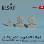 RS48-0031 Wheels set for Yak-7/9, La-5/7, Lagg-3, I-185, Mig-3 (for dry airfields)