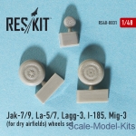 Wheels set for Yak-7/9, La-5/7, Lagg-3, I-185, Mig-3 (for dry airfields)