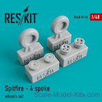 RS48-0103 Wheels set for Spitfire (4 spoke wheels)