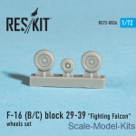 Detailing set: Wheels set for F-16 (B/C) Block 29-39 Fighting Falcon (1/72), Reskit, Scale 1:72