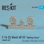 Detailing set: Wheels set for F-16 (C) Block 40-52 Fighting Falcon (1/72), Reskit, Scale 1:72