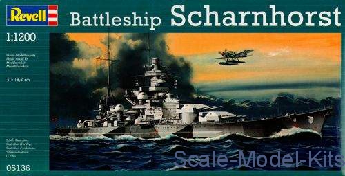 Revell - Battleship Scharnhorst - plastic scale model kit in 1:1200 ...