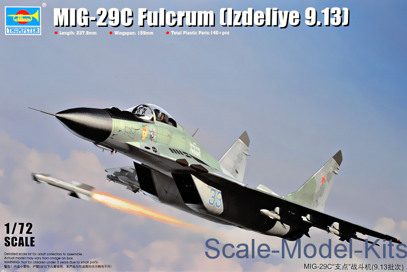 Trumpeter - Mig-29C Fulcrum (Izdeliye 9.13) - plastic scale model kit ...