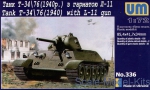 Tank: T-34/76 WW2 Soviet tank (1940) with L-11 gun, UniModels, Scale 1:72