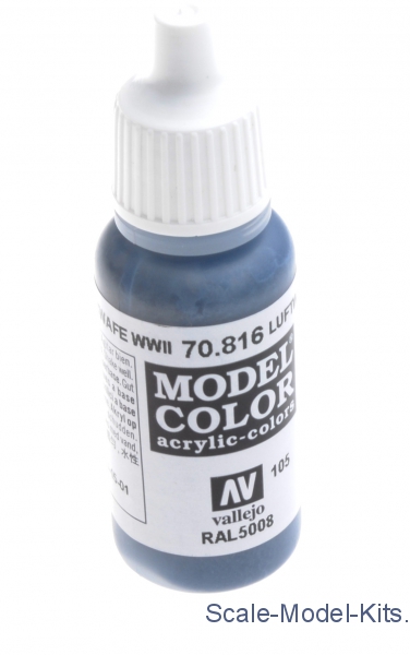 Vallejo - 105: Model Color 816-17ML. Luftwaffe WWII Blue - plastic ...