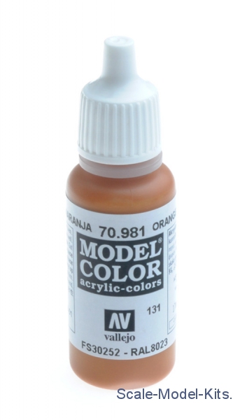 Vallejo - 131: Model Color 981-17ML. Orange brown - plastic scale model ...