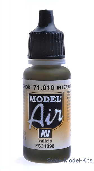 Vallejo - Model Air 10: 17 Ml. Interior Green - Plastic Scale Model Kit 