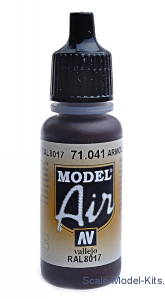 Vallejo - Model Air 41: 17 Ml. Tank Brown - Plastic Scale Model Kit In 