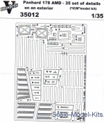 Photo-etched parts: Photoetched set of details on an exterior for 178 AMD-35 (ICM model kit), Vmodels, Scale 1:35