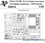 Photo-etched parts: Photoetched set of details on the interior of the fighting compartment for 178 AMD-35 (ICM), Vmodels, Scale 1:35