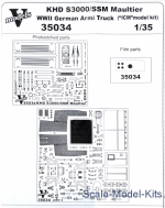 Detailing set: Photoetched set of details for KHD S3000/SS M Maultier WWII German Army Truck (ICM model kit), Vmodels, Scale 1:35