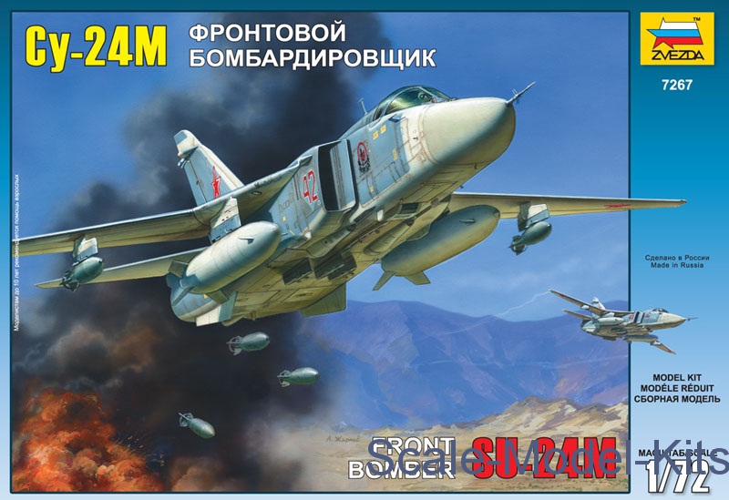 Sukhoi Su-24M Russian front bomber-Zvezda plastic scale model kit in 1: ...